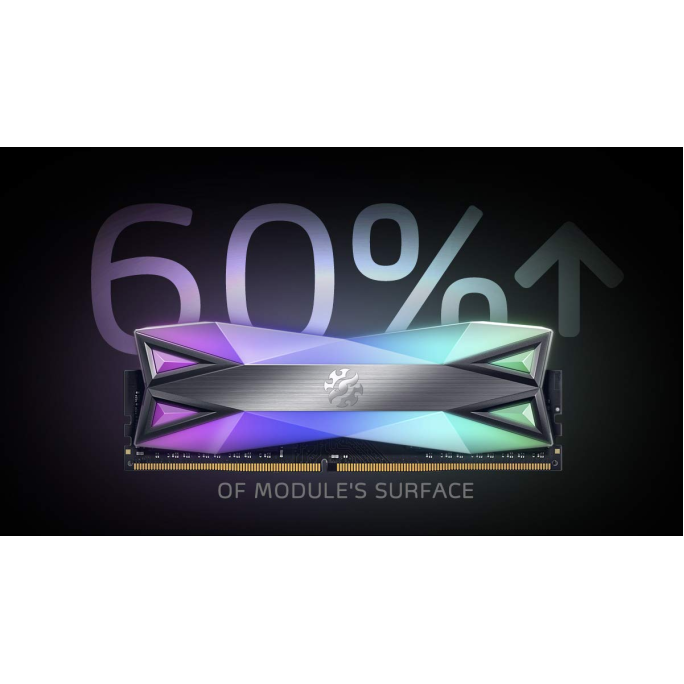 XPG ADATA SPECTRIX D60G DDR4 RGB 16GB (2x8GB) 3200MHz U-DIMM Desktop Memory - AX4U320038G16-DT60