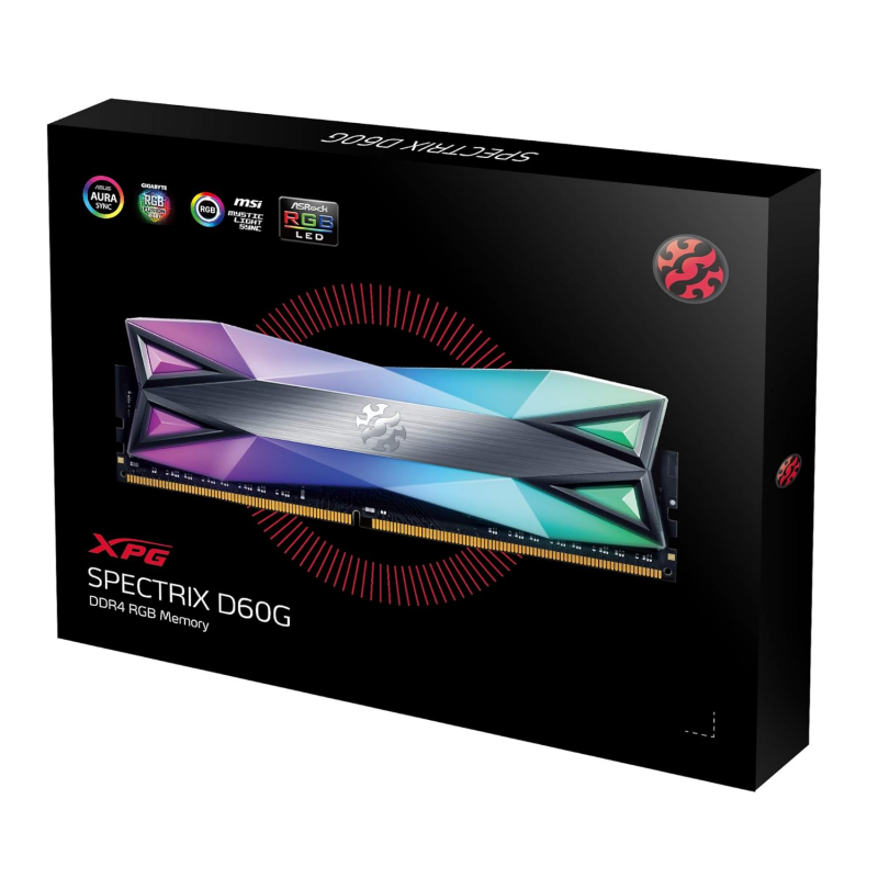 XPG ADATA SPECTRIX D60G DDR4 RGB 16GB (2x8GB) 3200MHz U-DIMM Desktop Memory - AX4U320038G16-DT60 XPG ADATA SPECTRIX D60G DDR4 RGB 16GB (2x8GB) 3200MHz U-DIMM Desktop Memory - AX4U320038G16-DT60