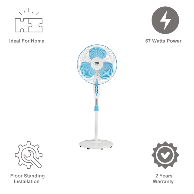 USHA Mist Air Flo 400mm Pedestal Fan (Light Blue), Standard, (13102MAF4022) Pack of 1 USHA Mist Air Flo 400mm Pedestal Fan (Light Blue), Standard, (13102MAF4022) Pack of 1