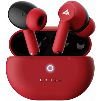 Boult W40 with Quad Mic ENC, 48H Battery Life, Low Latency Gaming (Berry Red, True Wireless)