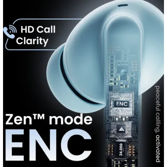 Boult W20 with Zen ENC Mic, 35H Battery Life, Low Latency (Glacier Blue, True Wireless)