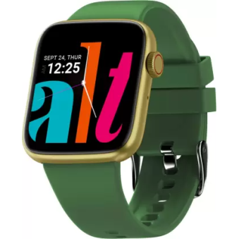 alt Lit, 1.85 HD Display Bt Calling, 7 day Battery Smartwatch (Moss Green) Strap, Regular
