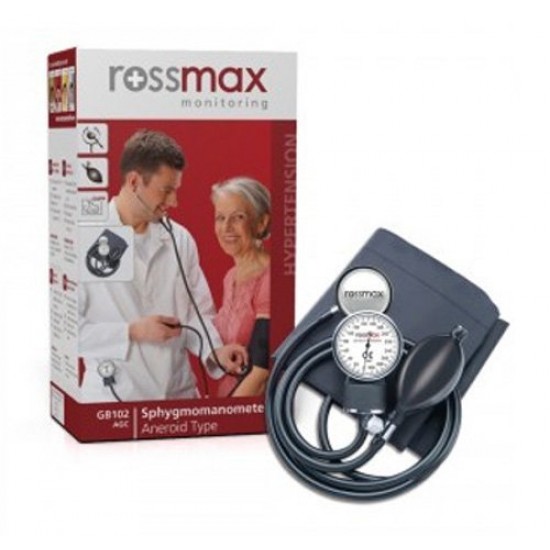 Rossmax GB102 Aneroid Blood Pressure Monitor (Black), With Stethoscope