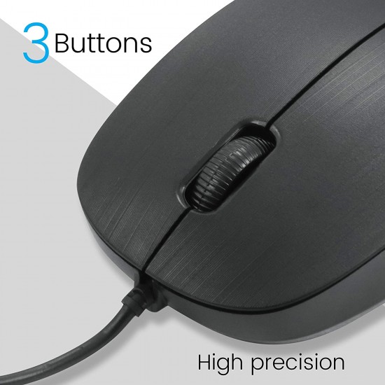 Zebronics Zeb-Power Wired Optical Mouse Black