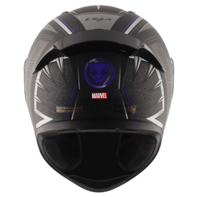 VEGA Bolt Marvel Black Panther Edition Motorbike Helmet (Black Silver)