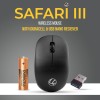 Lapcare Safari Wireless Mouse 3 Button 1600dpi - Blk