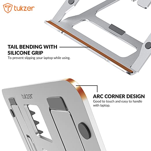Tukzer Foldable Laptop Stand Lapdesks (Aluminium), 5-Angles Adjustments, Portable Notebook Riser Stand Tukzer Foldable Laptop Stand Lapdesks (Aluminium), 5-Angles Adjustments, Portable Notebook Riser Stand