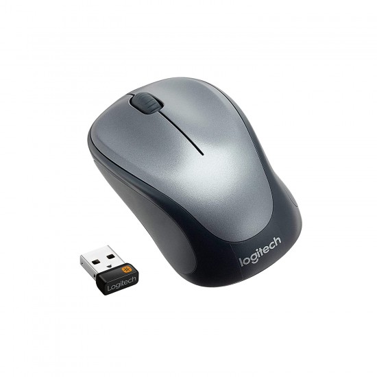 Logitech M235 Wireless Mouse, 2.4 GHz with USB Unifying Receiver, 1000 DPI Optical Tracking (Black/Grey)