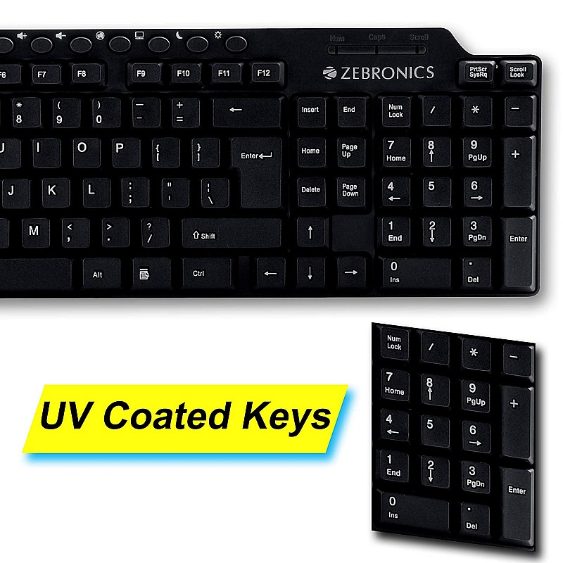 Zebronics ZEB-KM2100 Multimedia USB Keyboard Comes with 114 Keys Including 12 Dedicated Multimedia Keys