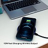 Ambrane Fast Wireless Charger, 10W Output, Qi Wireless Charging Pad, LED Indicator for Charging, Compact and Sleek Design (WC-38, Black), Normal