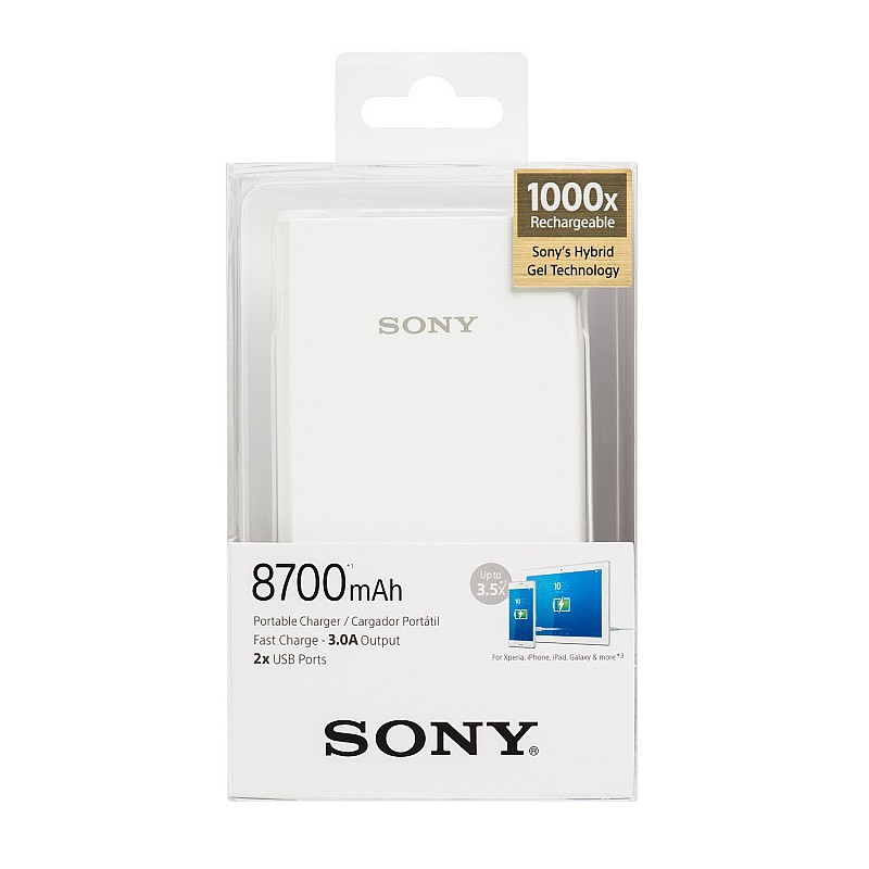 Sony 8700 mAh Power Bank CP-V9 White Lithium Polymer