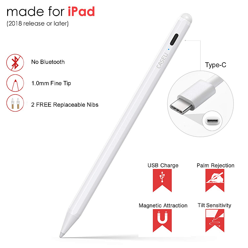 CASE U Upgraded Stylus Pencil, Stylus Pen Tilt Sensor with Palm Rejection