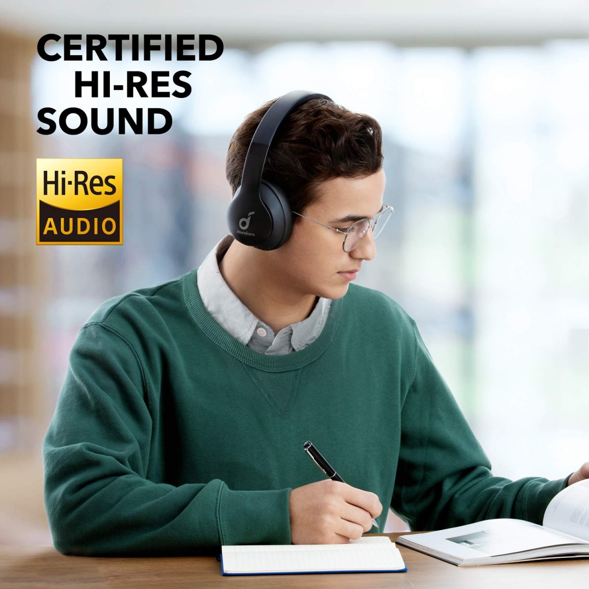 soundcore Anker Q10 Bluetooth Wireless On-Ear Foldable Headphones, 60H Playtime, Premium Soft Touch Design, 40 mm Dynamic Drivers with Deep Bass, Bluetooth 5.0 Dual Connectivity