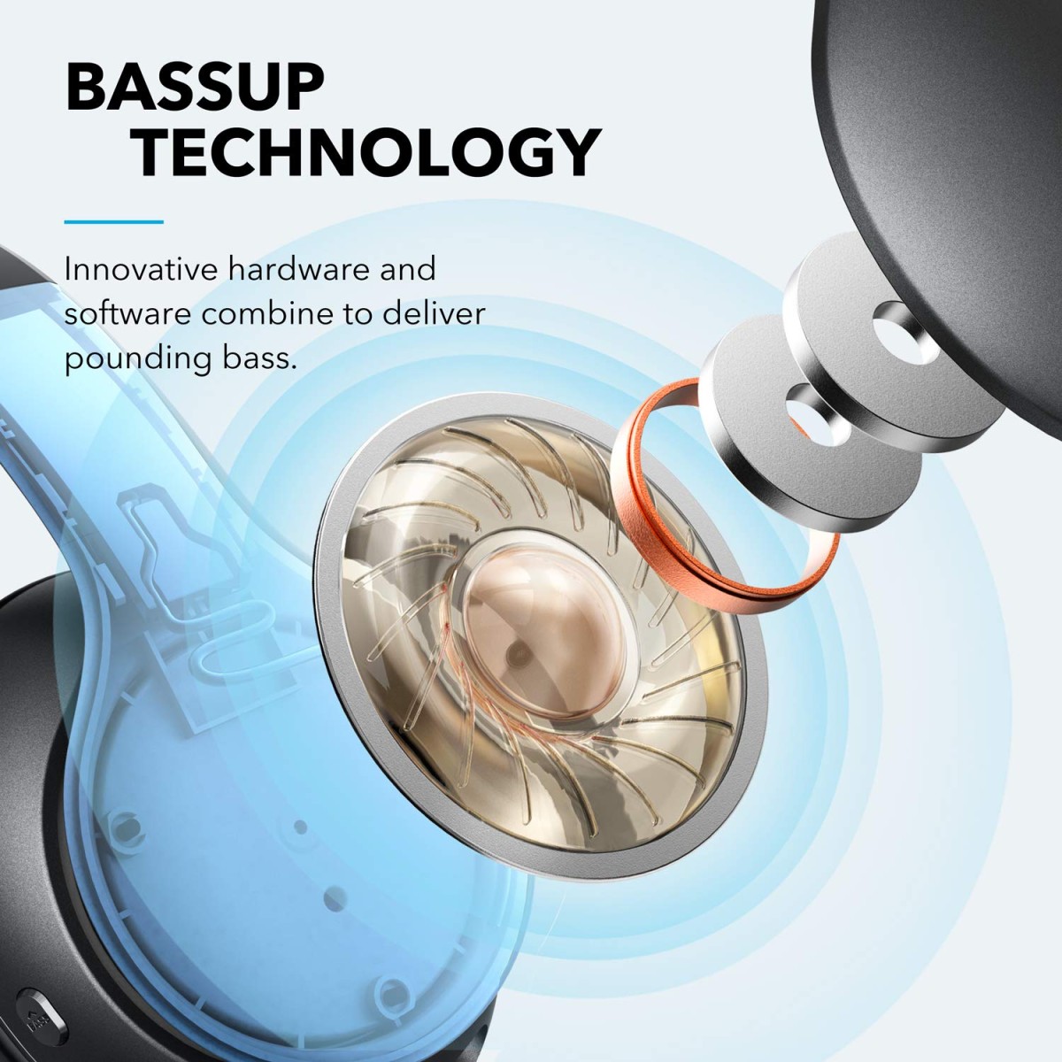 soundcore Anker Q10 Bluetooth Wireless On-Ear Foldable Headphones, 60H Playtime, Premium Soft Touch Design, 40 mm Dynamic Drivers with Deep Bass, Bluetooth 5.0 Dual Connectivity