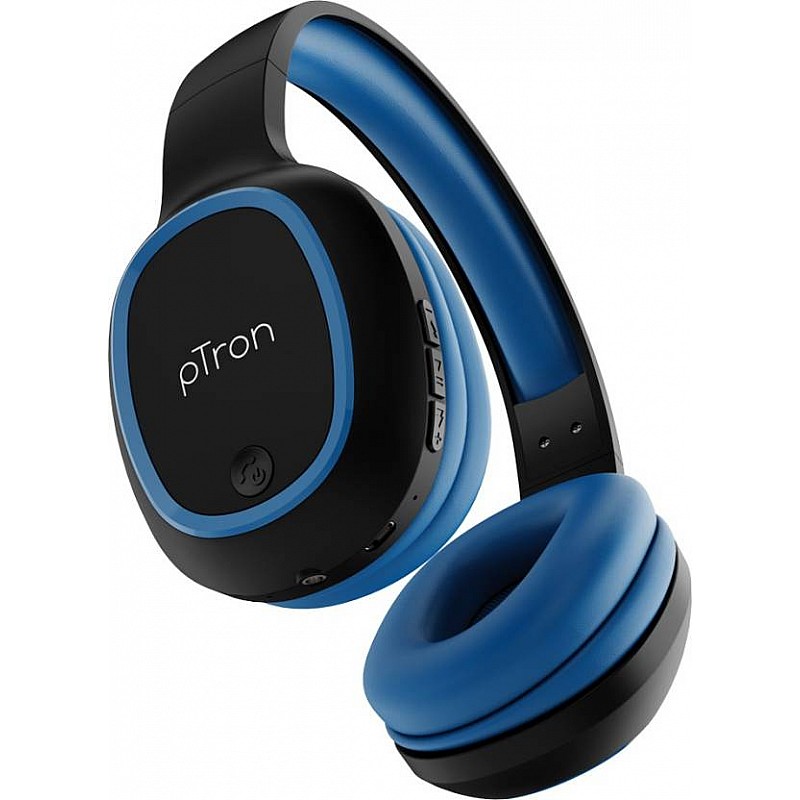 PTron Soundster Lite Bluetooth Headset  (Blue, Black, On the Ear)