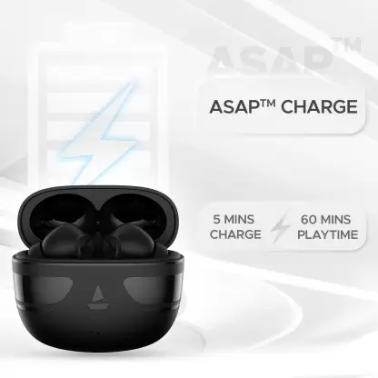 boAt Airdopes Kick with 75 HRS Playback, 13mm Drivers, Quad Mics ENx & Beast Mode Bluetooth Headset (Carbon Black, In the Ear) boAt Airdopes Kick with 75 HRS Playback, 13mm Drivers, Quad Mics ENx & Beast Mode Bluetooth Headset (Carbon Black, In the Ear)