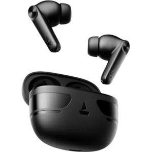 boAt Airdopes Kick with 75 HRS Playback, 13mm Drivers, Quad Mics ENx & Beast Mode Bluetooth Headset  (Carbon Black, In the Ear)