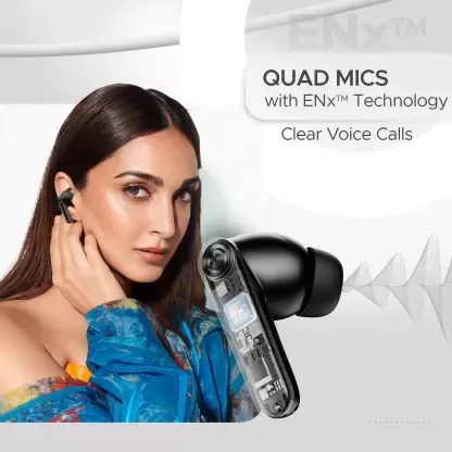 boAt Airdopes Kick with 75 HRS Playback, 13mm Drivers, Quad Mics ENx & Beast Mode Bluetooth Headset (Carbon Black, In the Ear) boAt Airdopes Kick with 75 HRS Playback, 13mm Drivers, Quad Mics ENx & Beast Mode Bluetooth Headset (Carbon Black, In the Ear)