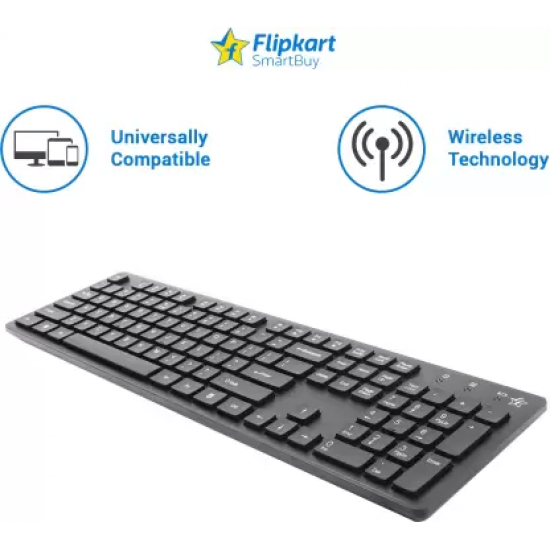 Flipkart SmartBuy KM-206W Wireless Laptop Keyboard  (Matte Black)