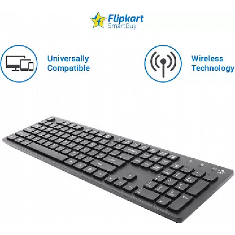 Flipkart SmartBuy KM-206W Wireless Laptop Keyboard  (Matte Black)