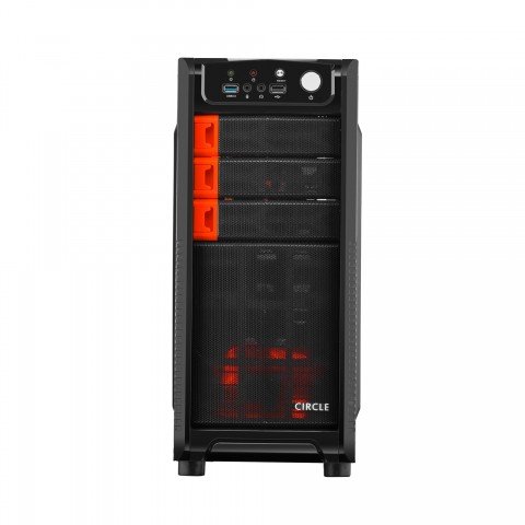 Circle Gaming 820 Black ATX Tower Case with Transparent Side Panel and Steel Black Body Circle Gaming 820 Black ATX Tower Case with Transparent Side Panel and Steel Black Body