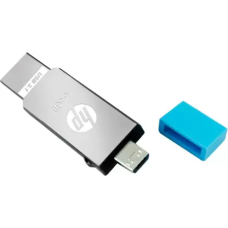 HP MM-OTG032GB-02P 32 GB Pen Drive  (Silver, Blue)