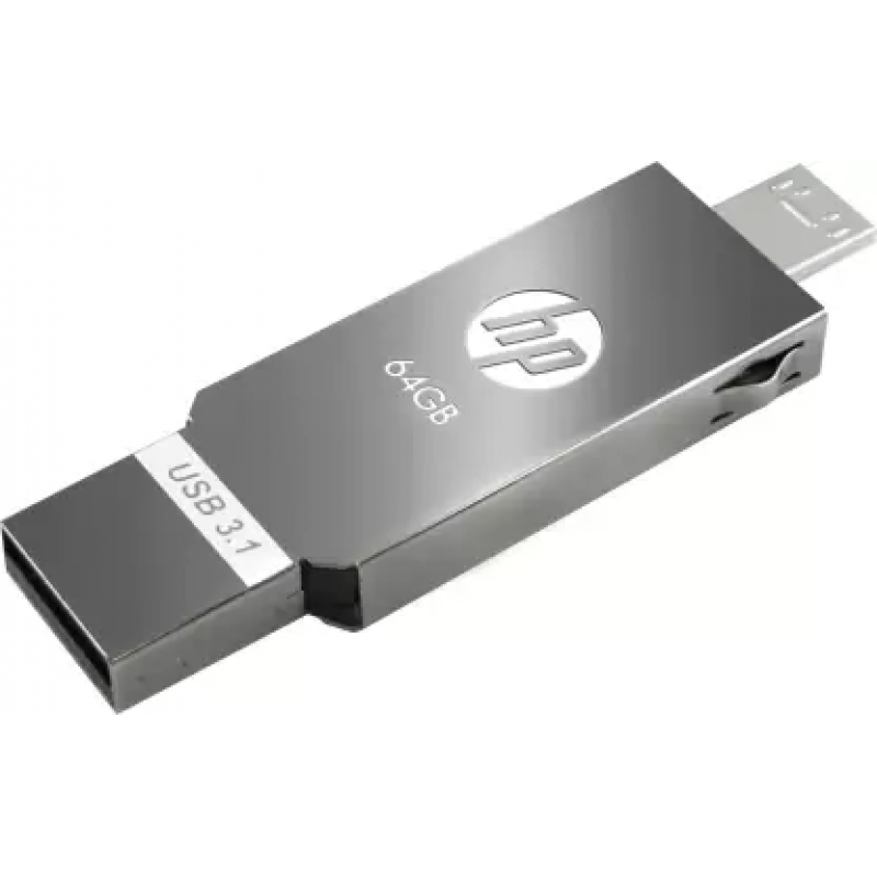 HP MM-OTG032GB-02P 32 GB Pen Drive  (Silver, Blue)