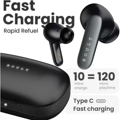 Boult Y1 Pro with Zen Quad Mic ENC, 60Hrs Battery, Fast Charging (Black, True Wireless) Boult Y1 Pro with Zen Quad Mic ENC, 60Hrs Battery, Fast Charging (Black, True Wireless)