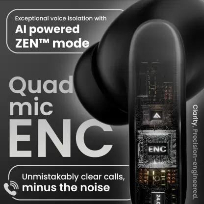 Boult Y1 Pro with Zen Quad Mic ENC, 60Hrs Battery, Fast Charging (Black, True Wireless) Boult Y1 Pro with Zen Quad Mic ENC, 60Hrs Battery, Fast Charging (Black, True Wireless)