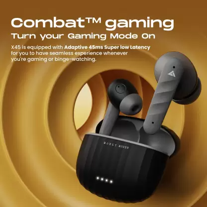 Boult X45 with Quad Mic ENC, 40H Playtime, 45ms (Black, True Wireless) Boult X45 with Quad Mic ENC, 40H Playtime, 45ms (Black, True Wireless)