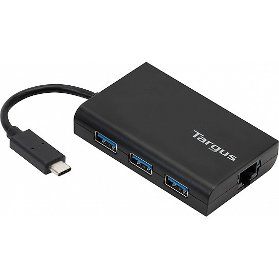 Targus Power ACH230AP-50 USB 3.0 Hub (Black) with Gigabit Ethernet USB-C -