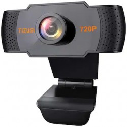 Tizum ZW79 HD 720p Webcam Web Camera for PC Mac Laptop MacBook; Manual Focus Wide Angle ALC, Noise-Reducing Mic