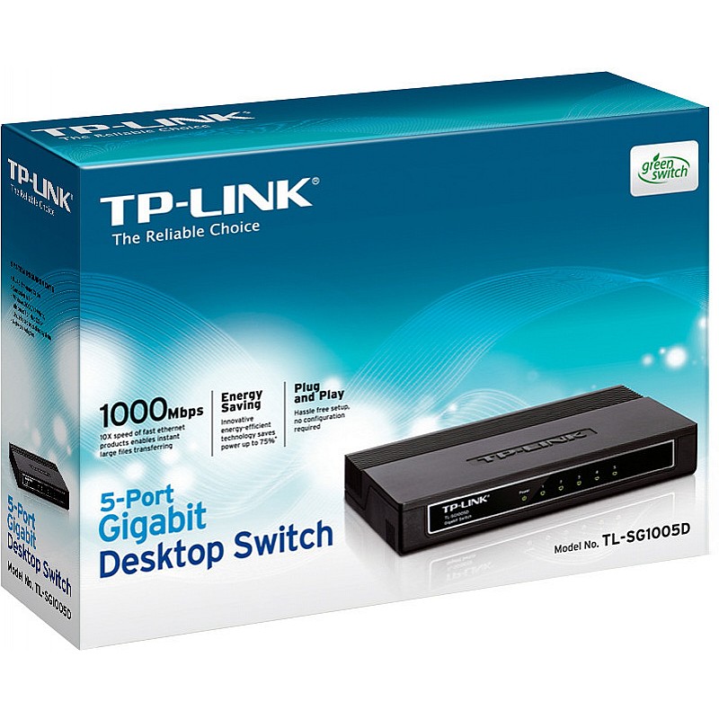 TP-Link TL-SG1005D 5-Port Gigabit Desktop Switch (Black)