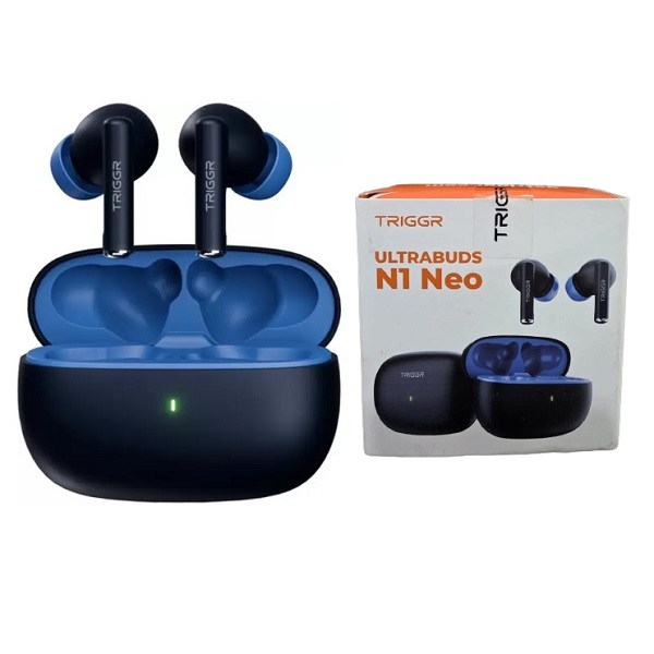 TRIGGR Ultrabuds N1 Neo with ENC, 40Hr Playback, 13mm Drivers, Rich Bass, Fast Charging Bluetooth (Indigo Honey, In the Ear)