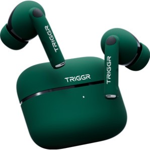 TRIGGR Ultrabuds N4 with Premium Finish, Rubber Grip Design, 40H Battery, 13 mm Drivers Bluetooth  (Jungle Green, True Wireless)