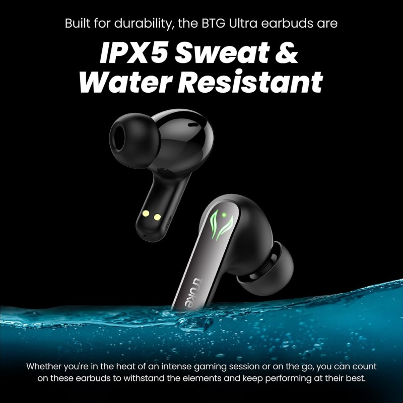 truke New Launch BTG Ultra True Wireless in Ear Earbuds, 40ms Ultra Low Latency Battle Mode™ Gaming Ear Buds, 60H Playtime, Quad Mics Crystal-Clear Calls, Fast Charging, BT 5.4, Noise Cancellation