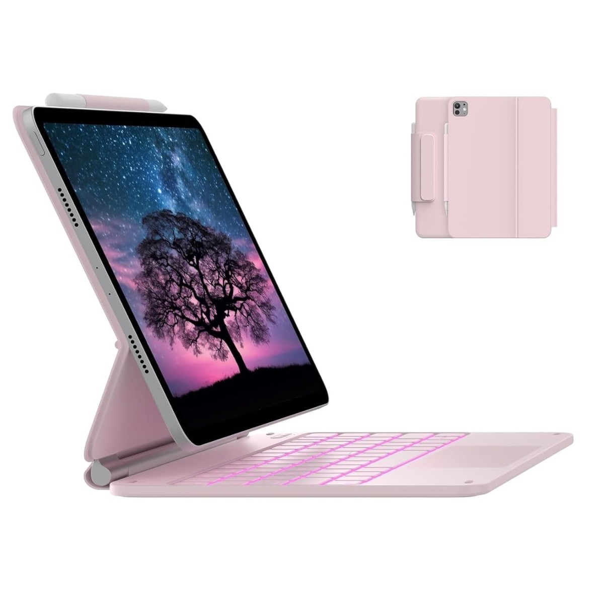 typecase Edge Keyboard for iPad Air 11 (M3/M2), Air 5th/4th & Pro 11 (4th/3rd/2nd/1st), 11-Color Backlit,Magic Floating Cantilever,Precision Refurbished