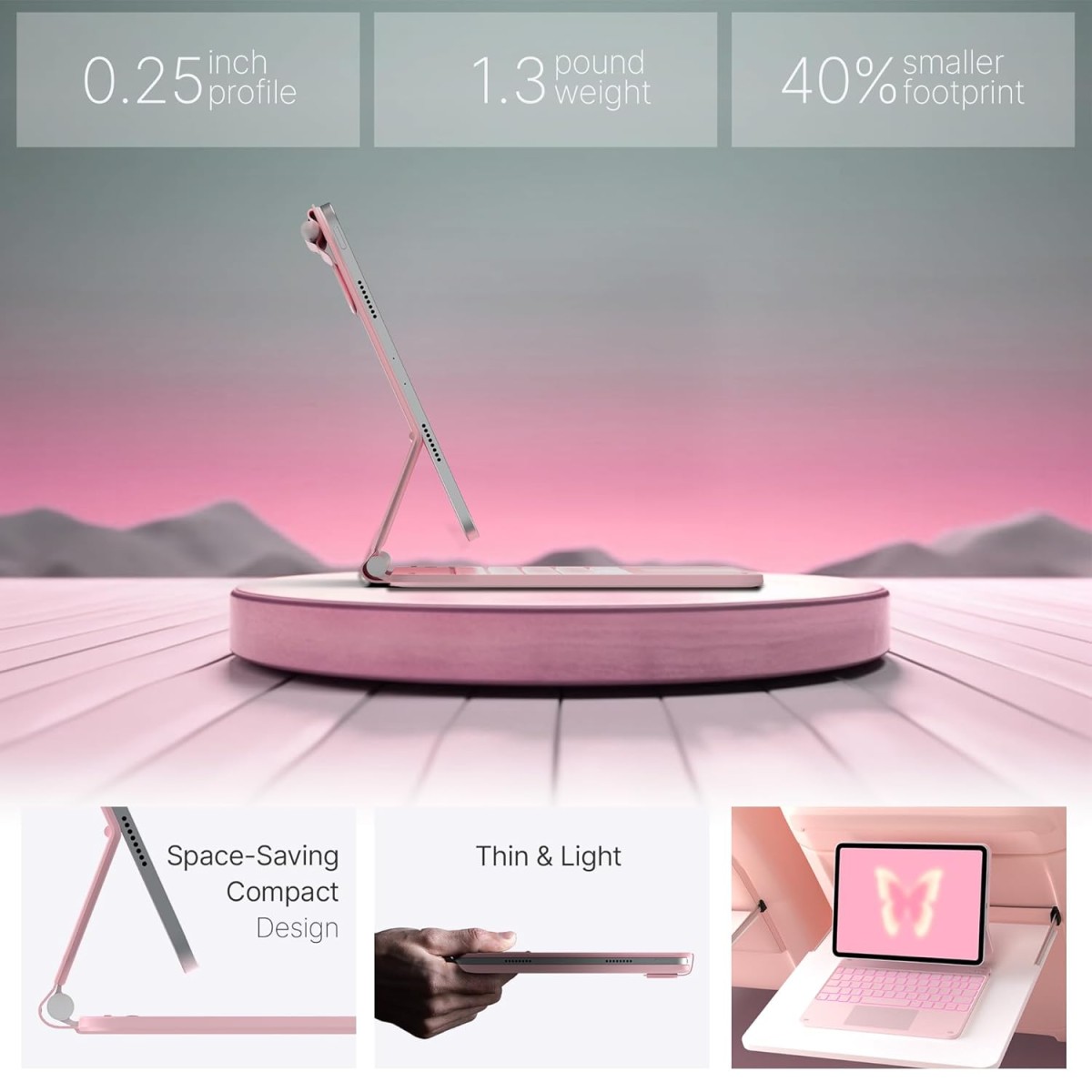 typecase Edge Magic Keyboard case for iPad 11th (A16-2025) & 10th Gen with 11-Colors Backlit, Floating Cantilever Stand, Click Anywhere Precision Multi-Touch Trackpad, 600 GMS (NOT for Air 11/Pro 11)