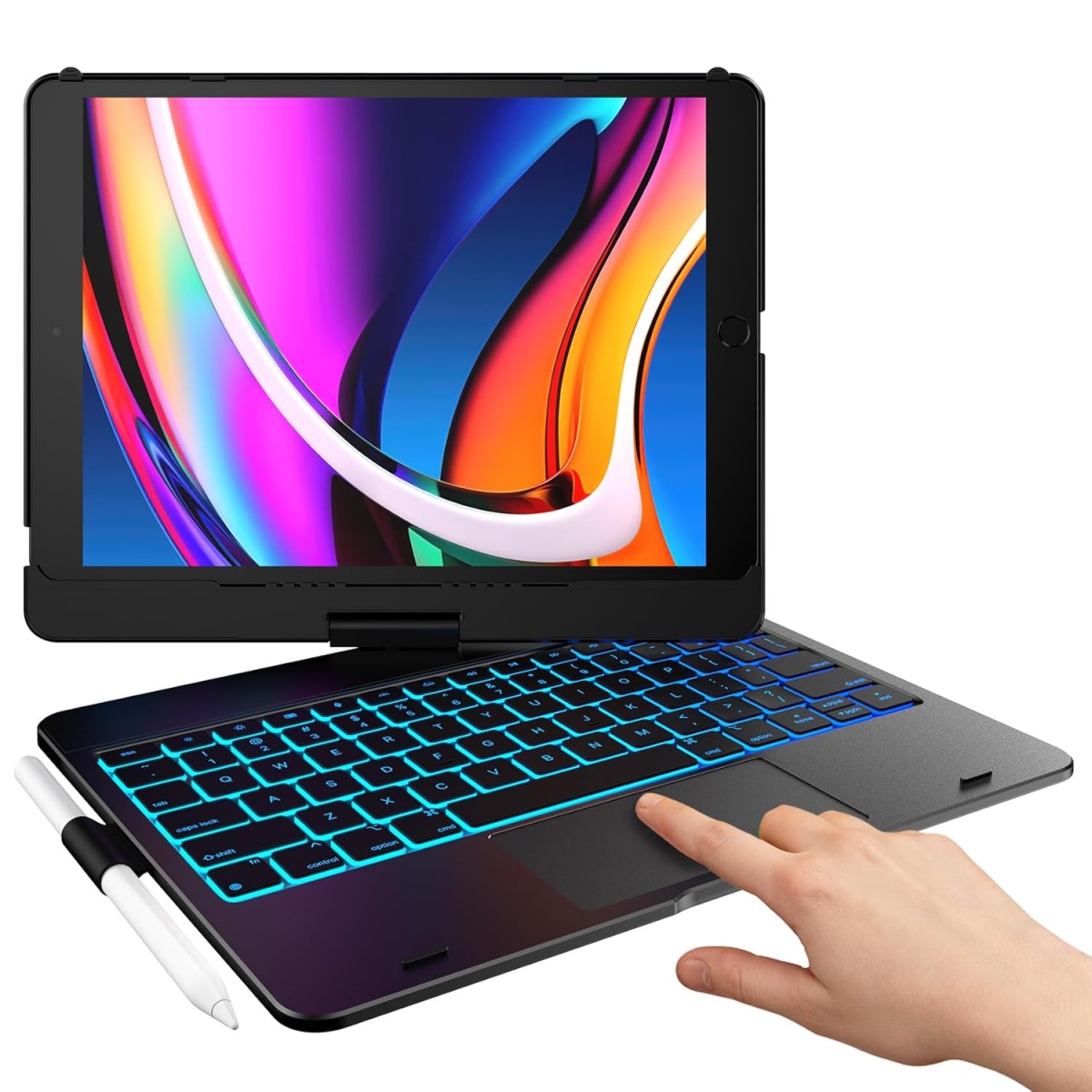 typecase Edge Magic Keyboard case for iPad 11th (A16-2025) & 10th Gen with 11-Colors Backlit, Floating Cantilever Stand, Click Anywhere Precision Multi-Touch Trackpad, 600 GMS (NOT for Air 11/Pro 11)