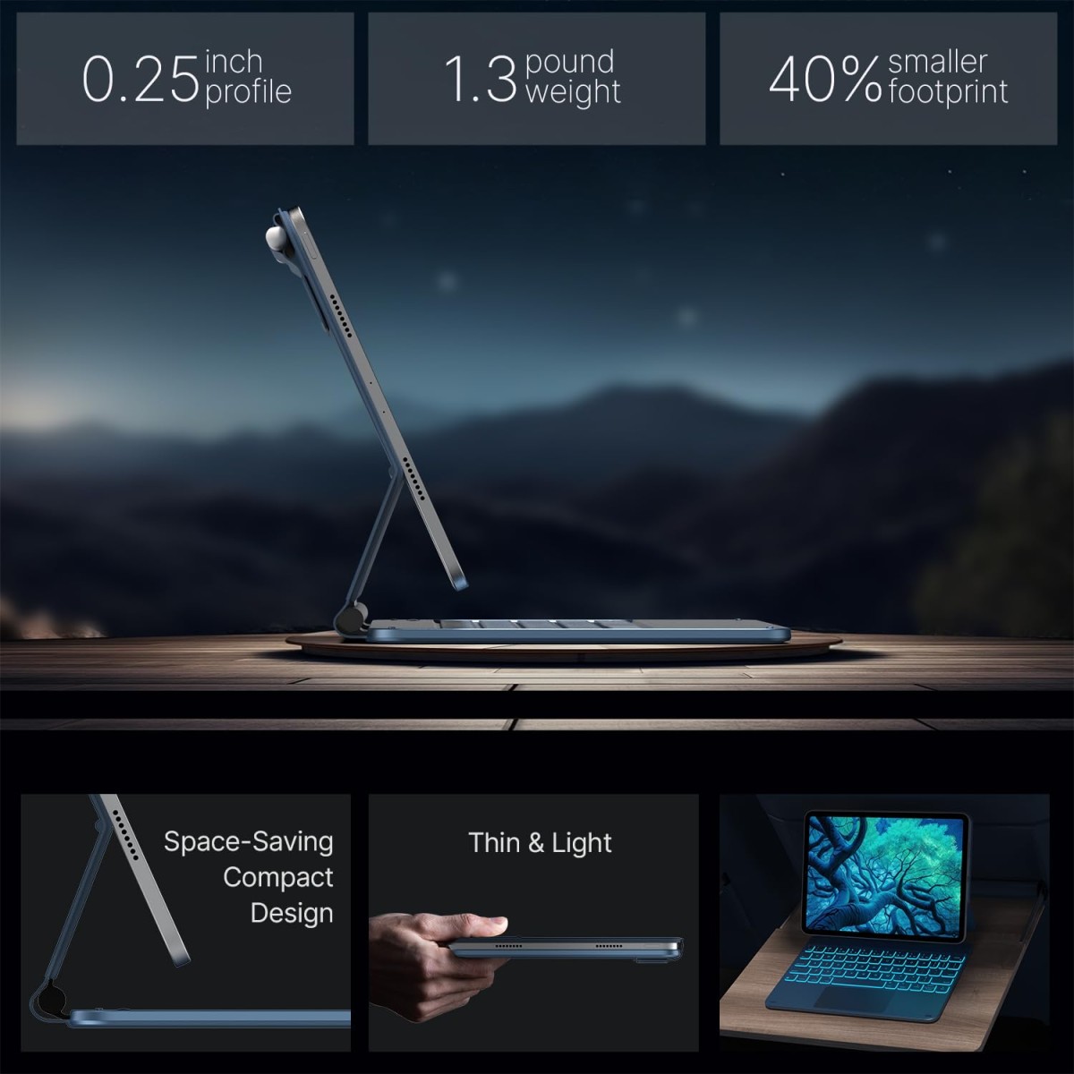 typecase Edge Magic Keyboard case for iPad 11th (A16-2025) & 10th Gen with 11-Colors Backlit, Floating Cantilever Stand, Click Anywhere Precision Multi-Touch Trackpad, 600 GMS (NOT for Air 11/Pro 11)