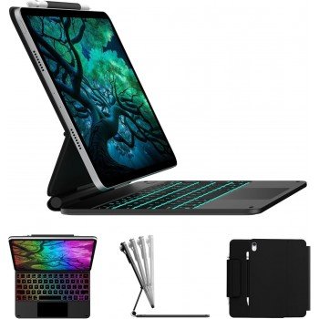 typecase Edge Magic Keyboard case for iPad 11th (A16-2025) & 10th Gen with 11-Colors Backlit, Floating Cantilever Stand, Click Anywhere Precision Multi-Touch Trackpad, 600 GMS (NOT for Air 11/Pro 11)