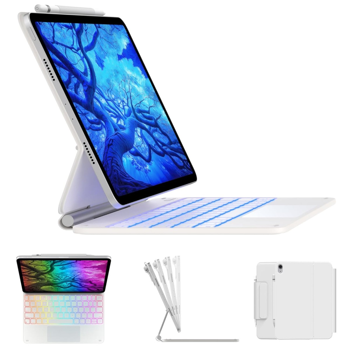 typecase Edge Magic Keyboard case for iPad 11th (A16-2025) & 10th Gen with 11-Colors Backlit, Floating Cantilever Stand, Click Anywhere Precision Multi-Touch Trackpad, 600 GMS (NOT for Air 11/Pro 11)