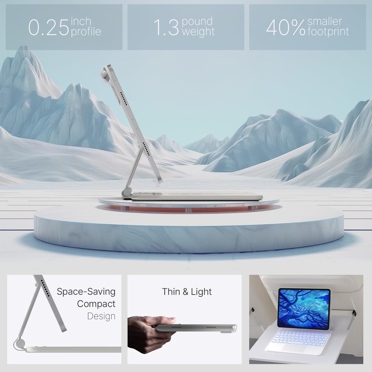 typecase Edge Magic Keyboard case for iPad 11th (A16-2025) & 10th Gen with 11-Colors Backlit, Floating Cantilever Stand, Click Anywhere Precision Multi-Touch Trackpad, 600 GMS (NOT for Air 11/Pro 11)