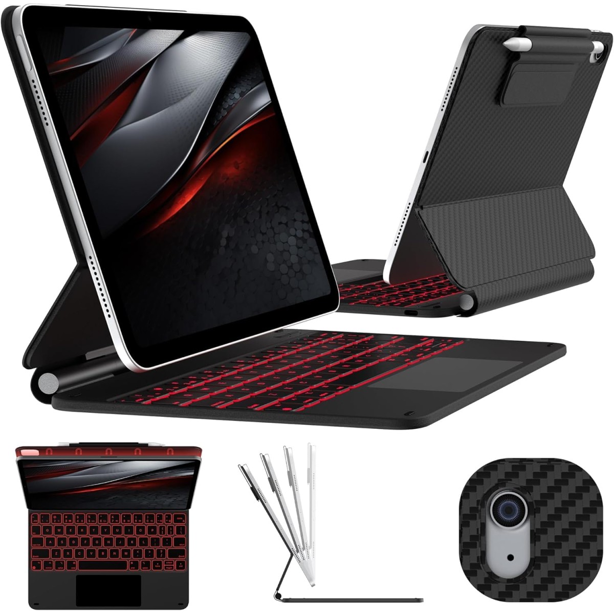 typecase Edge Magic Keyboard case for iPad 11th (A16-2025) & 10th Gen with 11-Colors Backlit, Floating Cantilever Stand, Click Anywhere Precision Multi-Touch Trackpad, 600 GMS (NOT for Air 11/Pro 11)