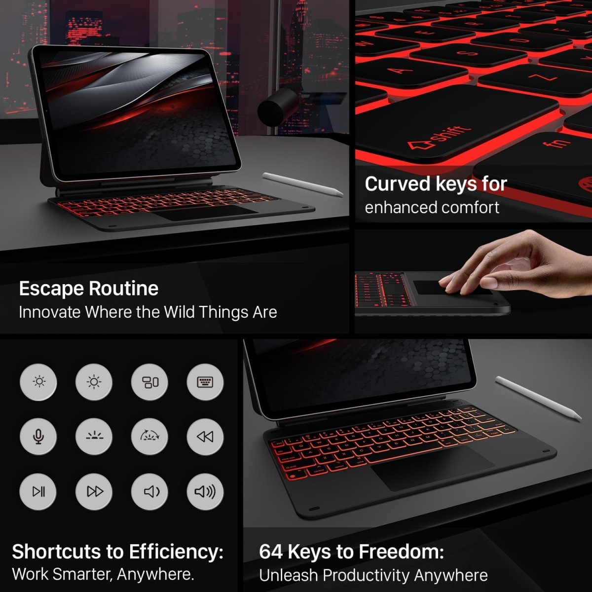 typecase Edge Magic Keyboard case for iPad 11th (A16-2025) & 10th Gen with 11-Colors Backlit, Floating Cantilever Stand, Click Anywhere Precision Multi-Touch Trackpad, 600 GMS (NOT for Air 11/Pro 11)