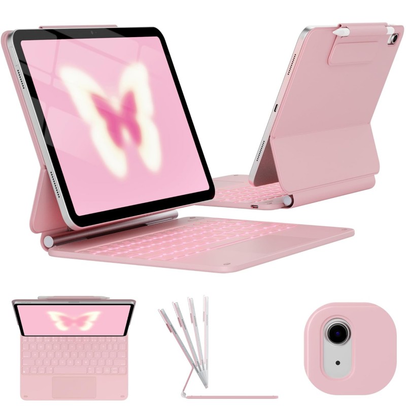 typecase Edge Magic Keyboard case for iPad 11th (A16-2025) & 10th Gen with 11-Colors Backlit, Floating Cantilever Stand, Click Anywhere Precision Multi-Touch Trackpad, 600 GMS (NOT for Air 11/Pro 11)