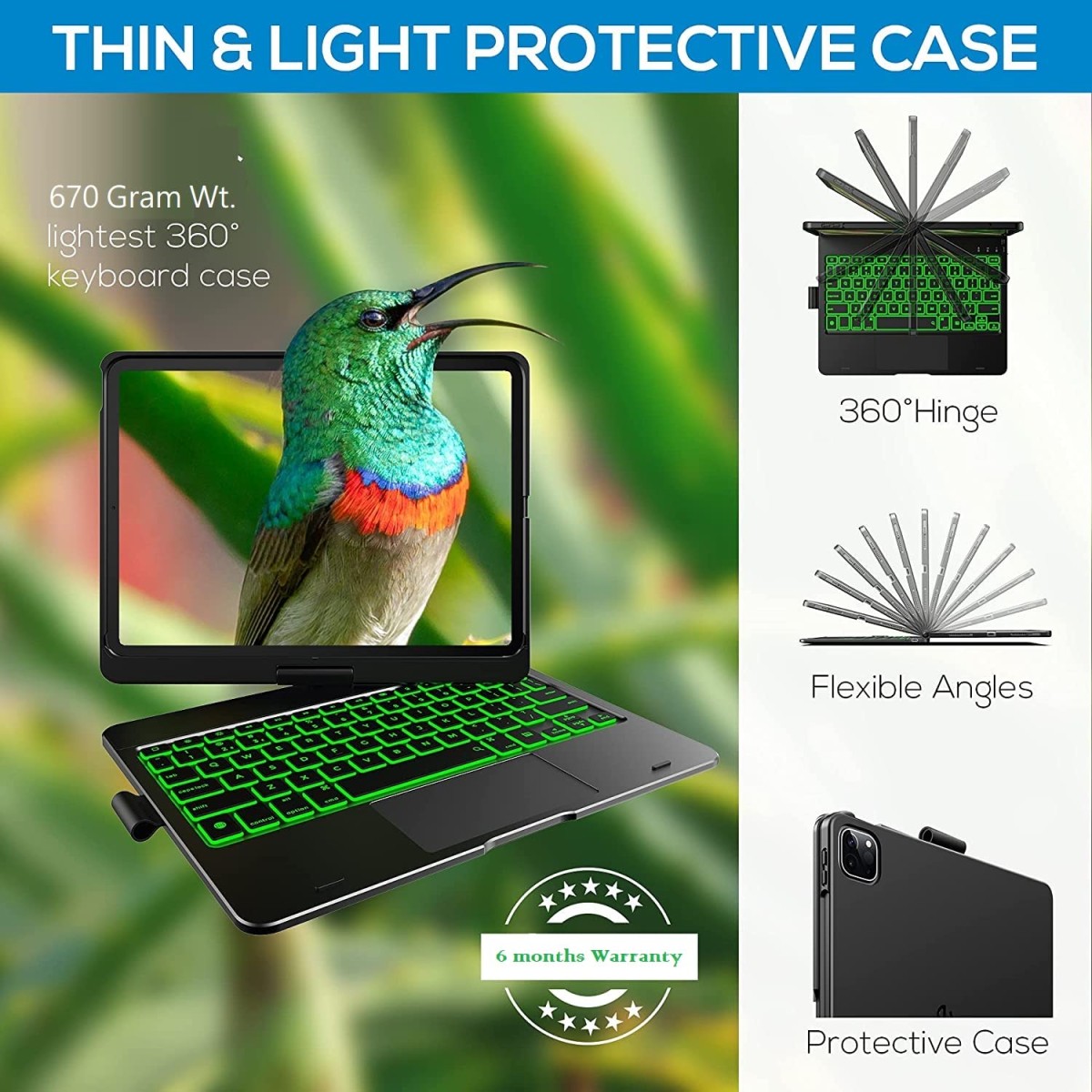 typecase Flexbook Touch Keyboard for New iPad Pro 11 4th Gen 2022, 3rd/2nd Gen(2021,2020), Air 5th (2022) & Air 4th Gen(2020)