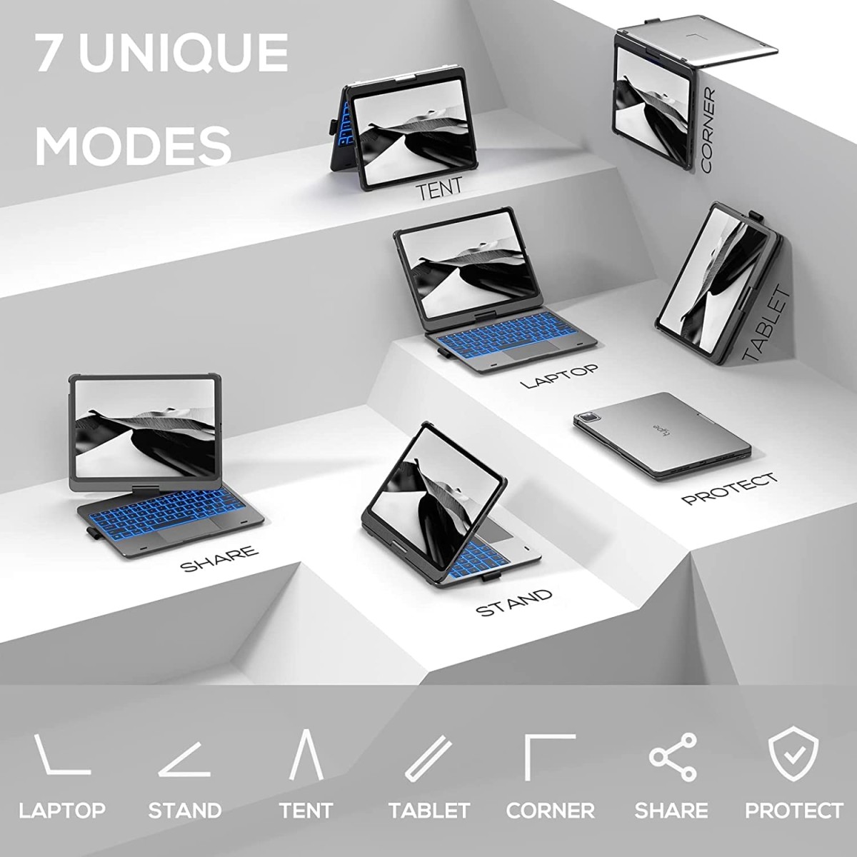 typecase Flexbook Touch Keyboard for New iPad Pro 11 4th Gen 2022, 3rd/2nd Gen(2021,2020), Air 5th (2022) & Air 4th Gen(2020)