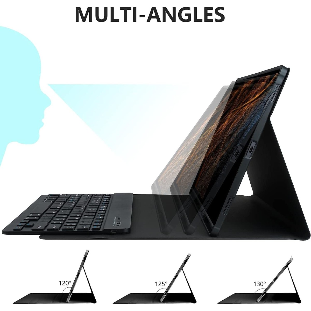 typecase Keyboard Case for Samsung Galaxy Tab S8 (11) & S7 (11) (Model SM-X700/X706/T870/T875/T878) with S Pen Holder, Slim Stand Cover Detachable Wireless Bluetooth Keyboard, Black