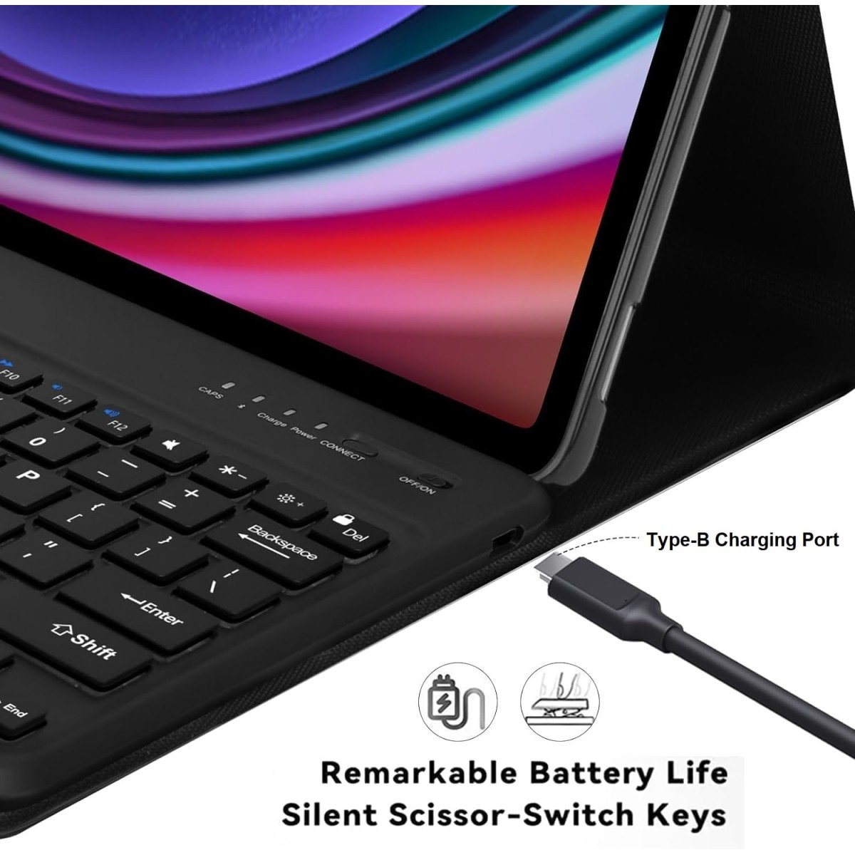 typecase Keyboard Case for Samsung Galaxy Tab S8 (11) & S7 (11) (Model SM-X700/X706/T870/T875/T878) with S Pen Holder, Slim Stand Cover Detachable Wireless Bluetooth Keyboard, Black